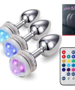 Plug Anal Luz Led Metalizado Dilatador Anal Control Luces