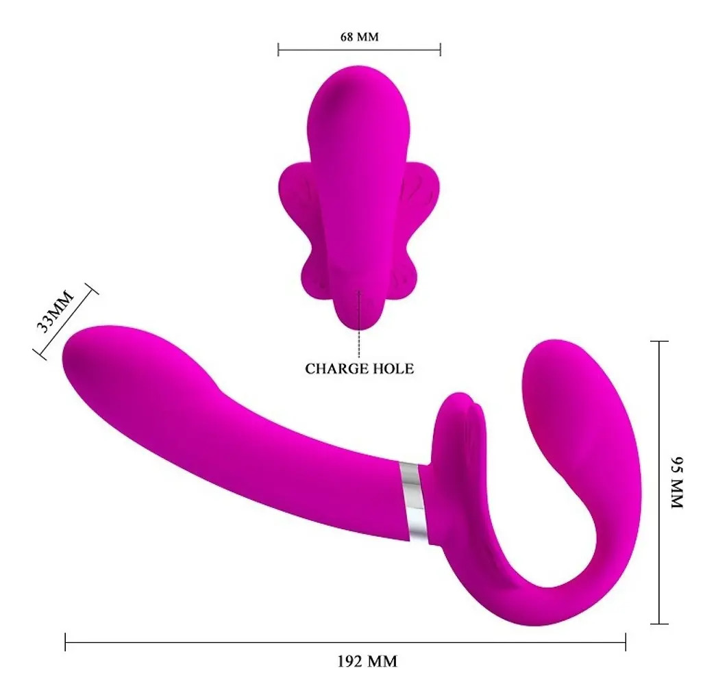 Vibrador Strapless Pretty Love Valerie Doble EstÂ’mulo Usb - Imagen 4