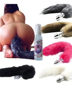 Pack Plug Anal Cola De Zorro Suave Sexy + Lubricante