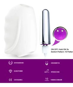 Alternative view of Masturbador Masculino Texturado Doble + Bala Vibradora - Usb
