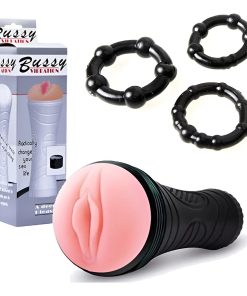 Masturbador Masculino Realista Vibracion + Anillos Erectores