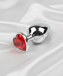 Plug Dilatador Anal Metalizado Joya Forma Corazn