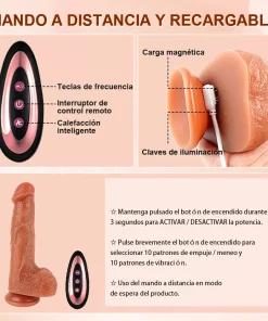 Alternative view of Consolador Vibrador Realista Sube Baja Estimulador Calor